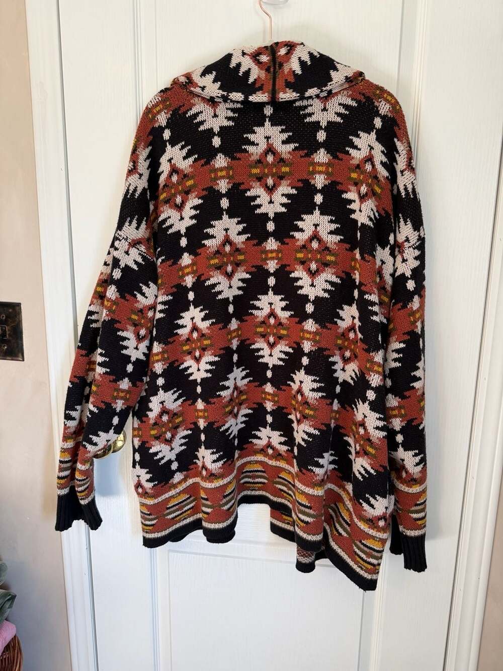 Lucky Brand Aztec Southwestern Shawl Collared Cardigan Size 2X - Picture 2 of 4